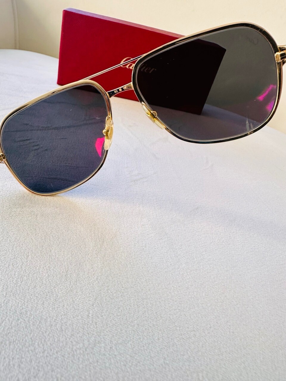 Cartier Santos De Cartier Polarized Grey Flash Mirror Navigator Men’s Sunglasses