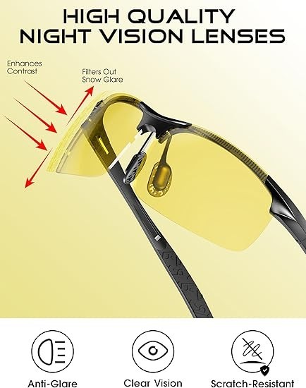 ATTCL Polarized Sunglasses Men Sports: UV Protection Anti Glare Night Driving