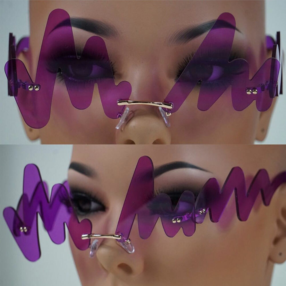 Unique N-shaped wave Sunglasses Outdoor Shade Glasses Playful irregular Eyewear