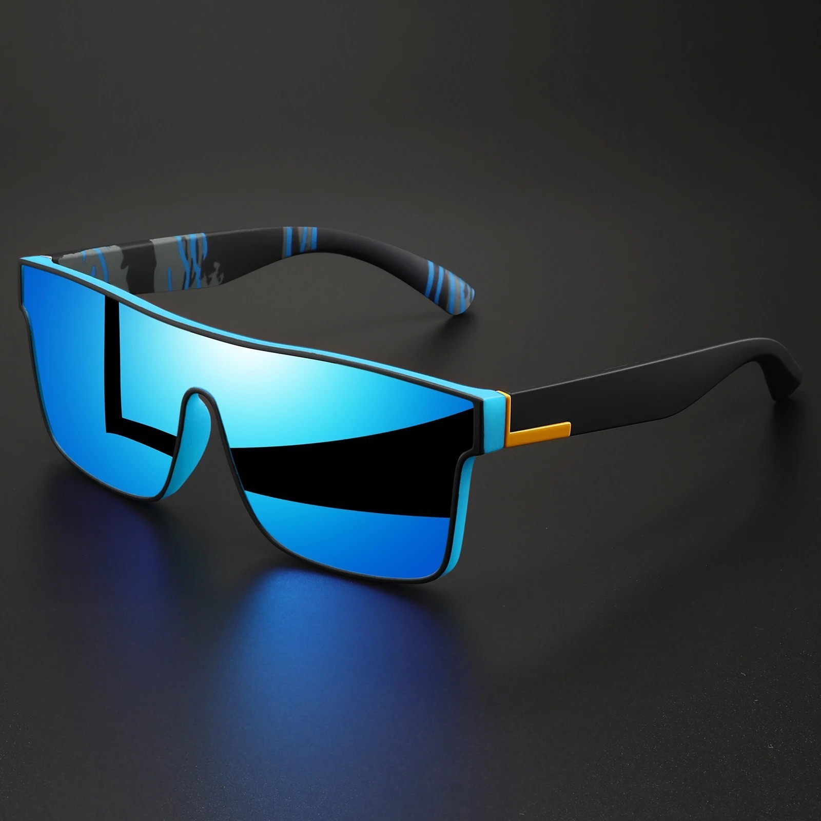 Classic Square Sports Sunglasses – One-Piece Lens, UV400 Unisex Comfort Fit