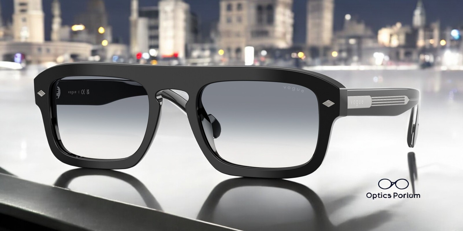 VOGUE VO5620S W44 79 Black Clear Gradient Blue 53 mm Men’s Sunglasses