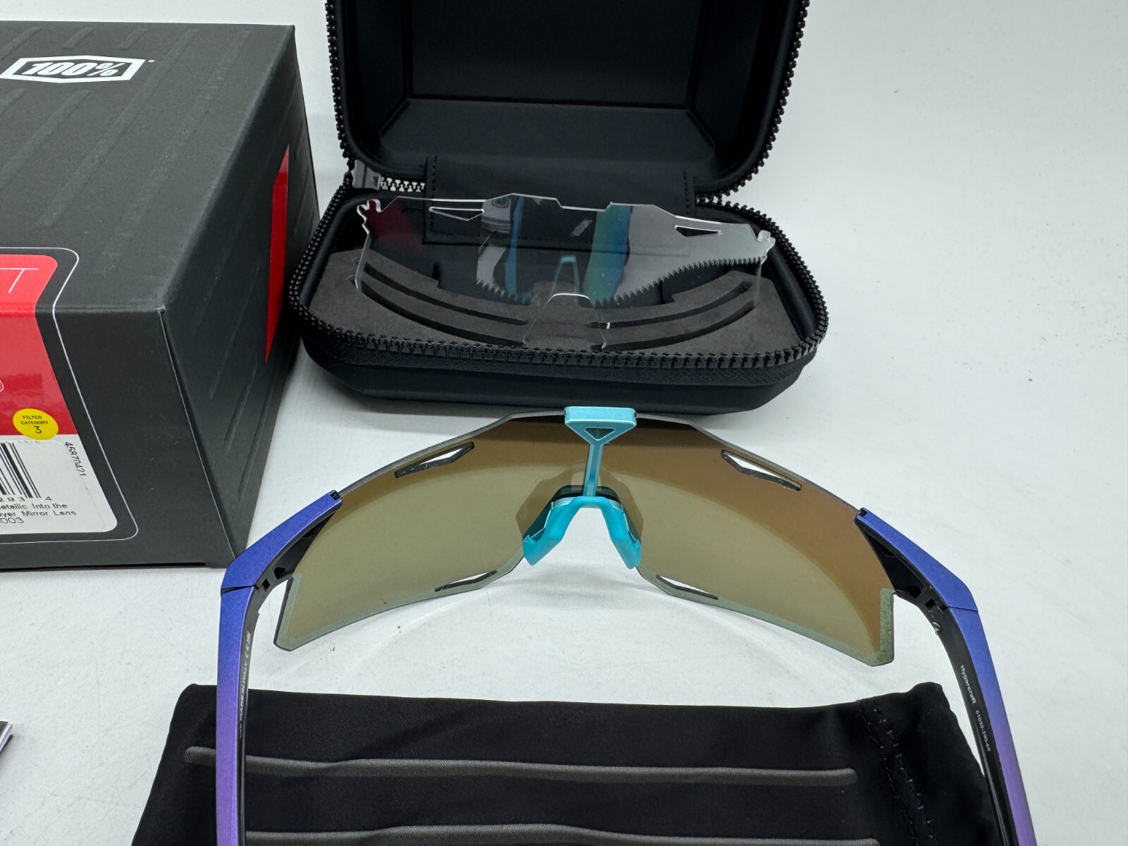 100% HYPERCRAFT SPORT PERFORMANCE FRAMELESS SUNGLASSES SCRATCH RESISTANT UV400