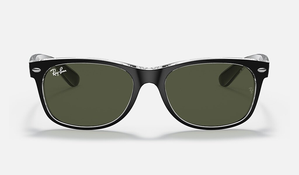 Ray-Ban New Wayfarer Color Mix Matte Black Transparent/Green 58 mm Sunglasses