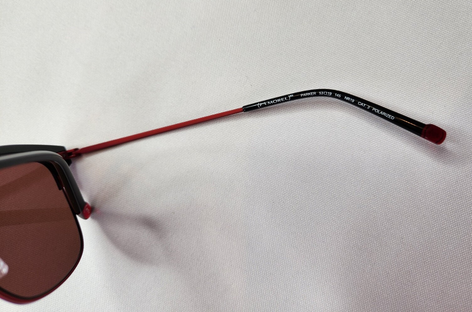 MOREL FRANCE PARKER NR19 METAL BLACK/RED SUNGLASSES w POLARIZED LENS