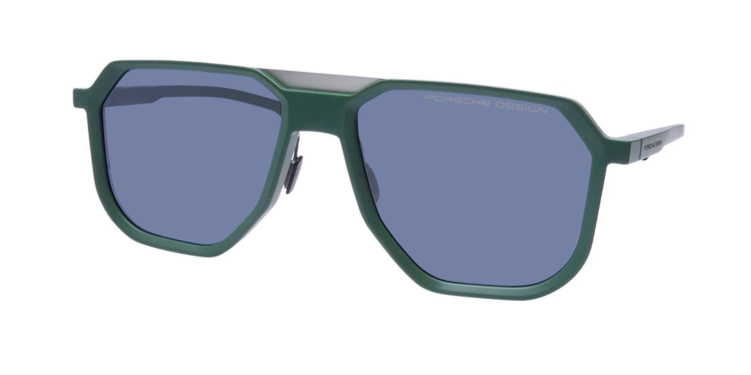 NEW PORSCHE DESIGN P8980 SUNGLASSES 58-18-150 B GREEN FULL-RIM ITALY GEOMETRIC