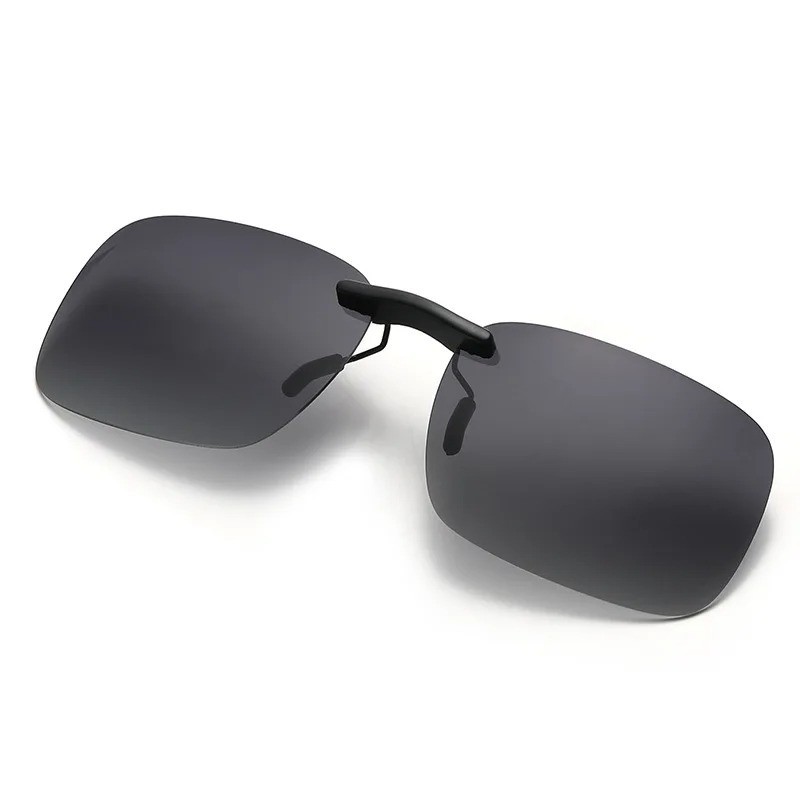 KLASSNUM Polarized Rimless Clip-On Sunglasses UV400 Anti-Glare Driving Unisex