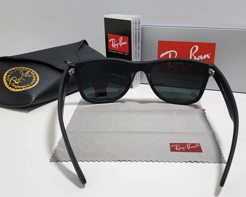 NEW ORIGINAL RAY-BAN WAYFERER BLACK SUNGLASSES G-15 BLACK GRAY LENS RB2140