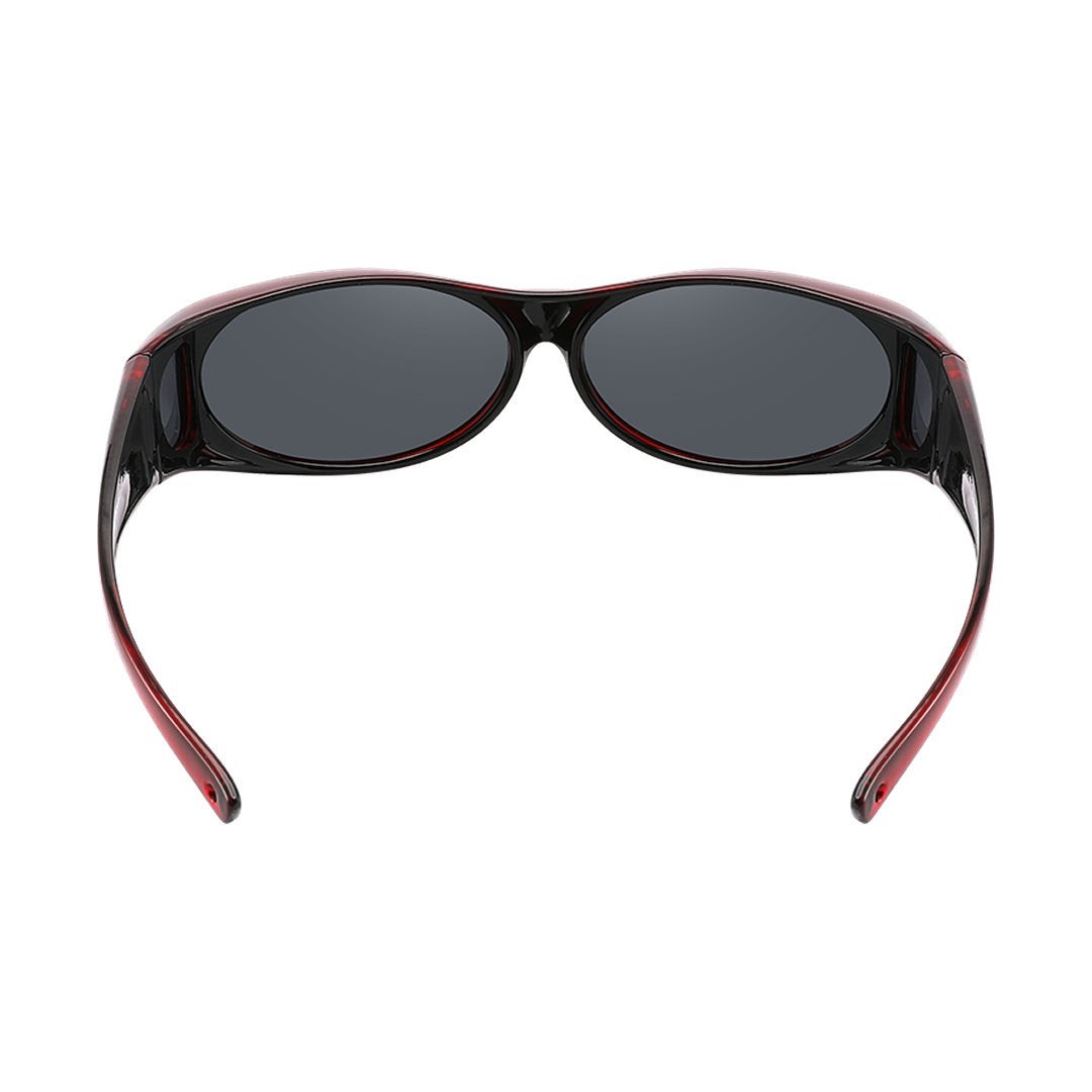 Polarized Sunglasses Medium Fit Over Glasses Rectangular OTG Frame Anti-Glare