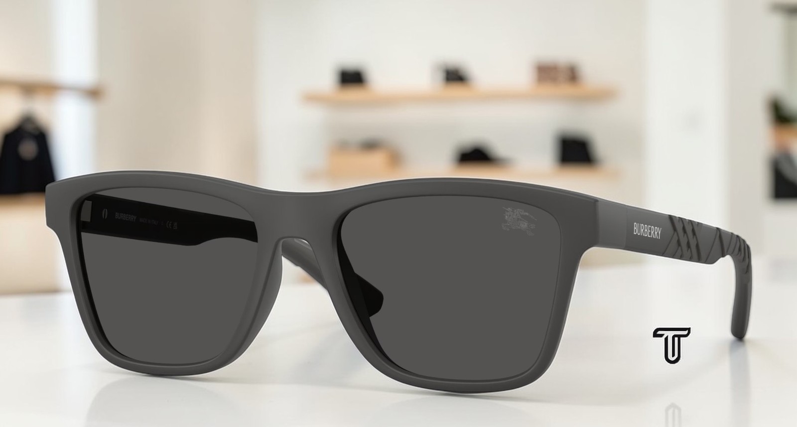 BURBERRY BE4482U 423387 Matte Grey Dark Grey 55 mm Men’s Sunglasses