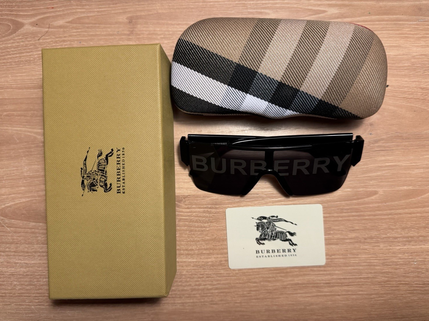 Black Burberry Shield Logo Sunglasses