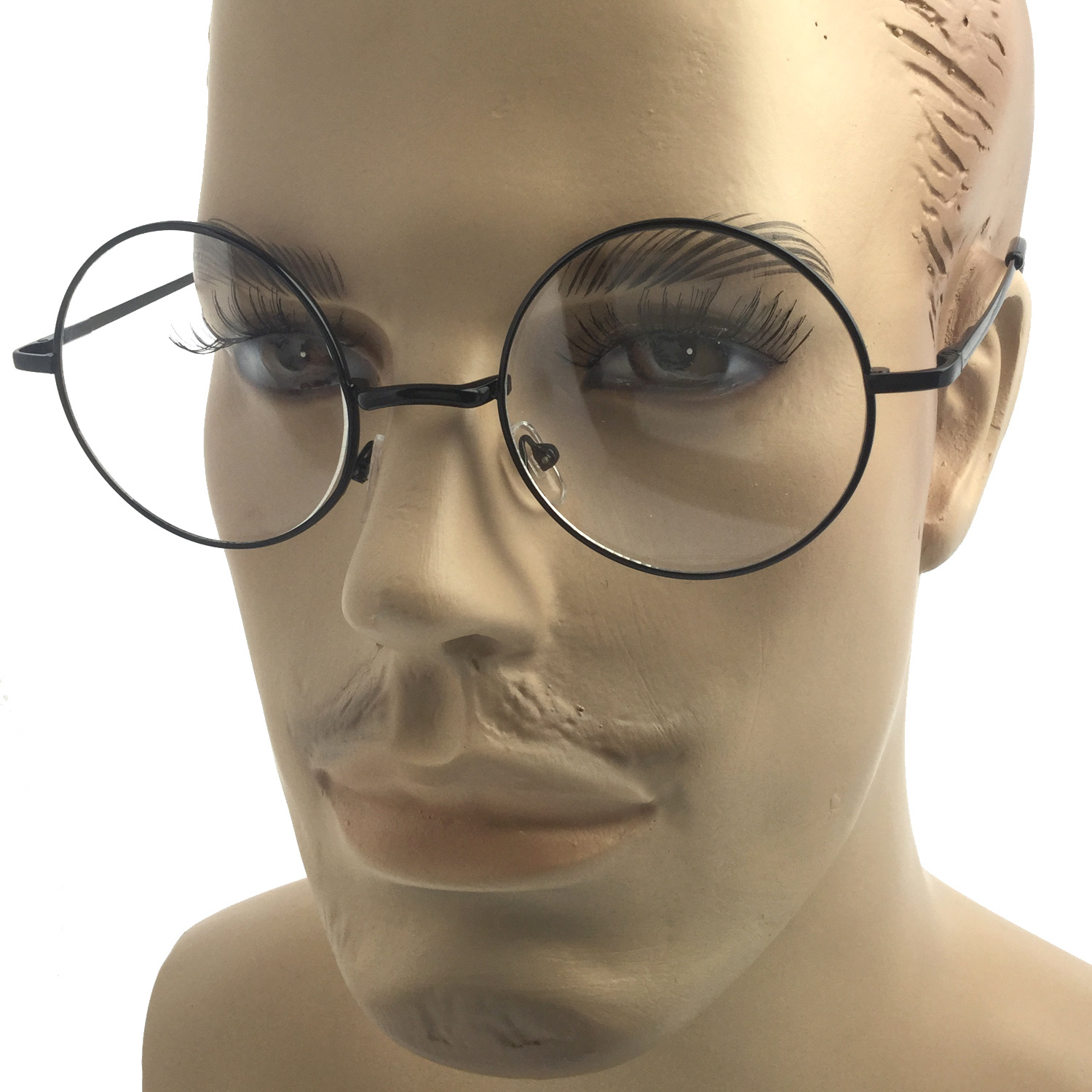 Large Oversized Big Round Metal Frame Clear Lens Round Circle Eye Glasses Medium