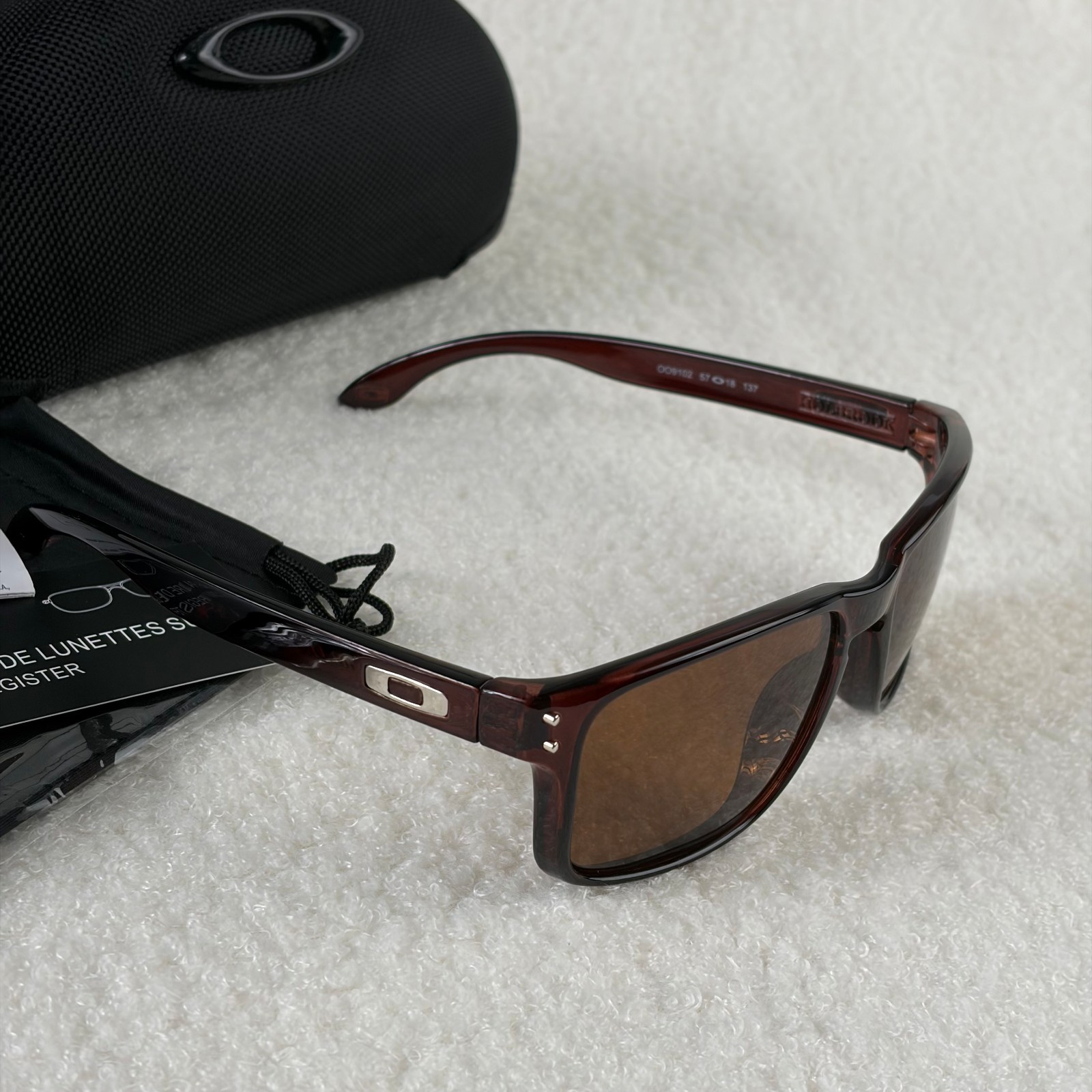 Oakley Holbrook Translucent Brown Frame Brown Polarized Sunglasses OO9102