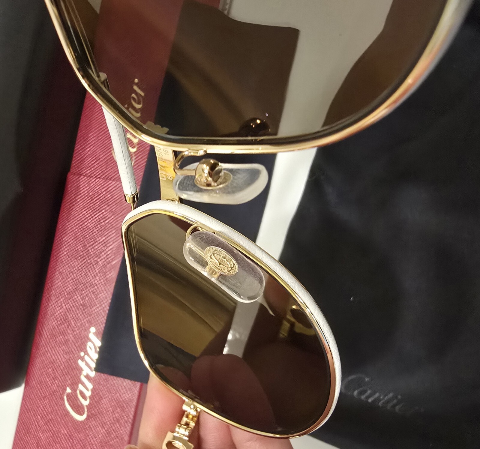 NEW Cartier:Premier De Cartier White Frame Aviator CT0053S