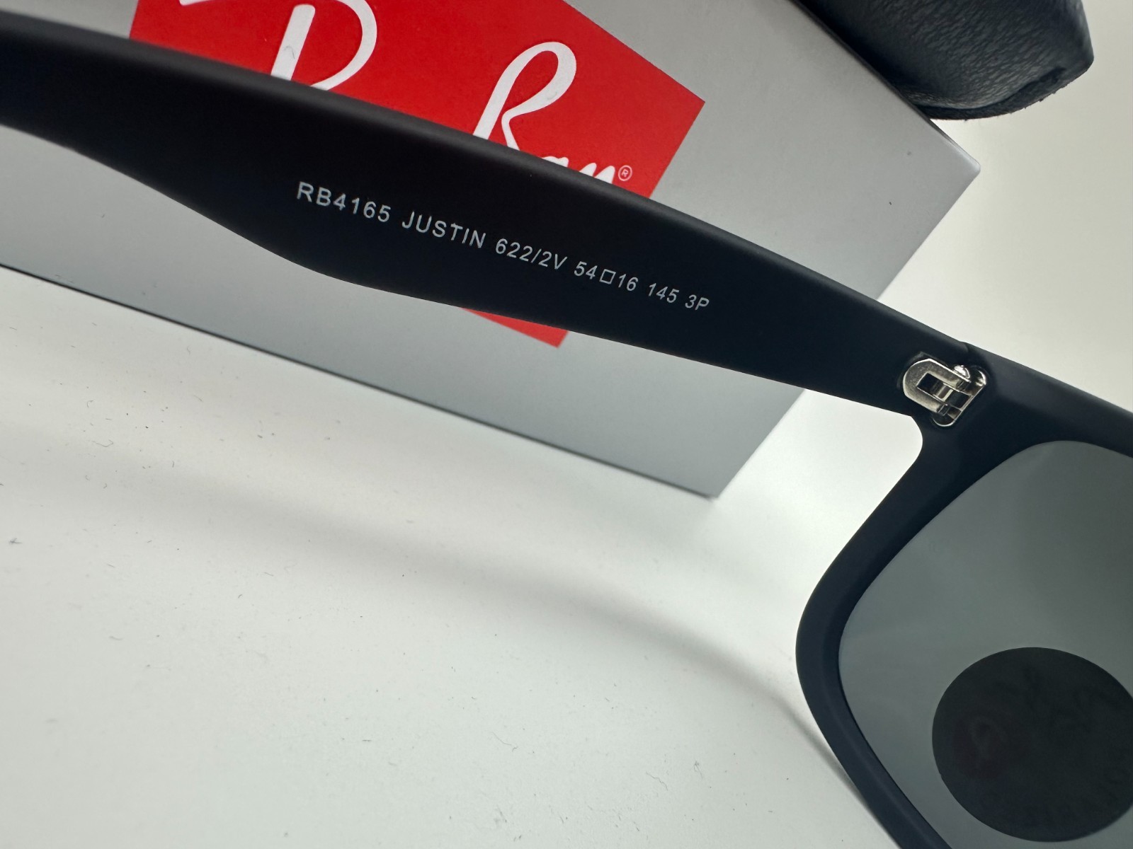 Ray-Ban Justin RB4165 622/2V Polarized Sunglasses Matte Black Blue Lens 54mm New