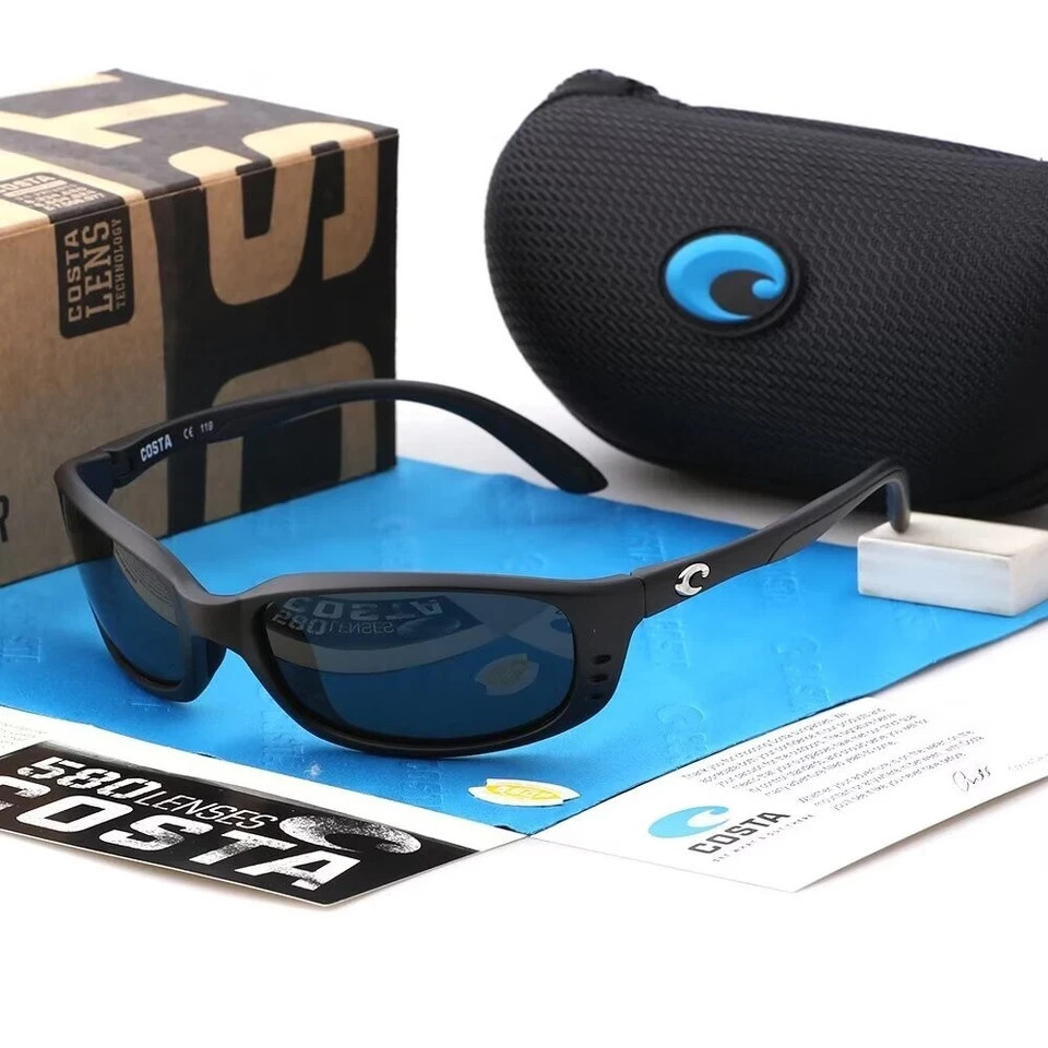 Costa Del Mar Brine Matte Black/Grey Polarzied Sunglasses 580p