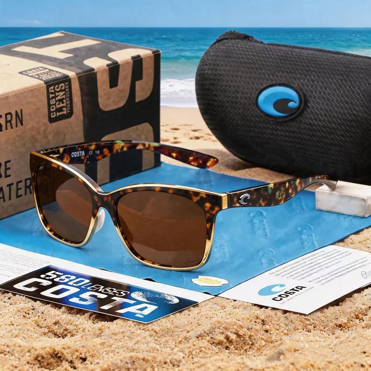 Costa Del Mar Anaa Tortoise Shell Brown Polarized 580P Sunglasses
