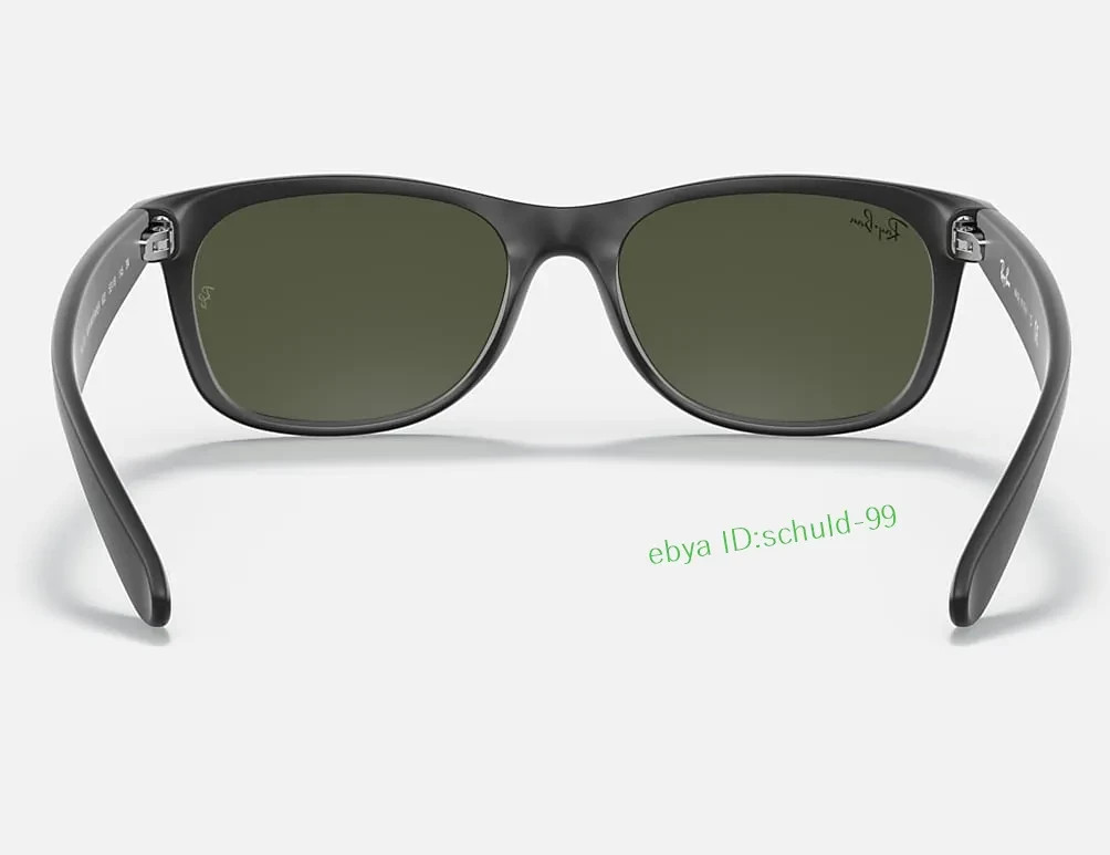 Ray-Ban New Wayfarer RB2132 Sunglasses 55mm Matte Black/Green Lens G-15