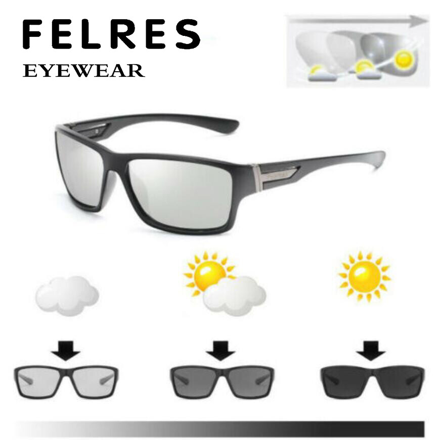 Men Photochromic Polarized Sunglasses Outdoor Transition Lens Driving Glasses