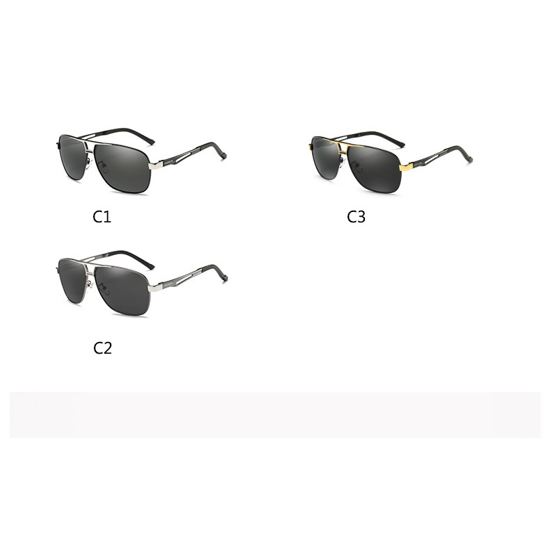 Men Square Metal Tinted Nearsighted Myopia Eyeglasses Outdoor Driving Sunglasses