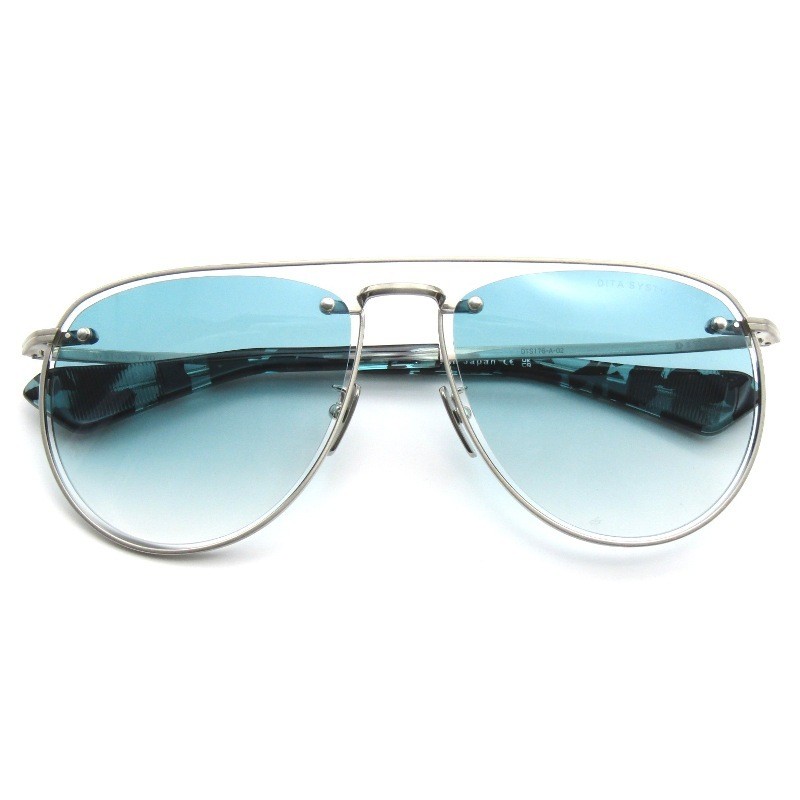 DITA SYSTOIC-TWO DTS176-A-02 Sunglasses Brushed Silver Two-Bridge Teardrop