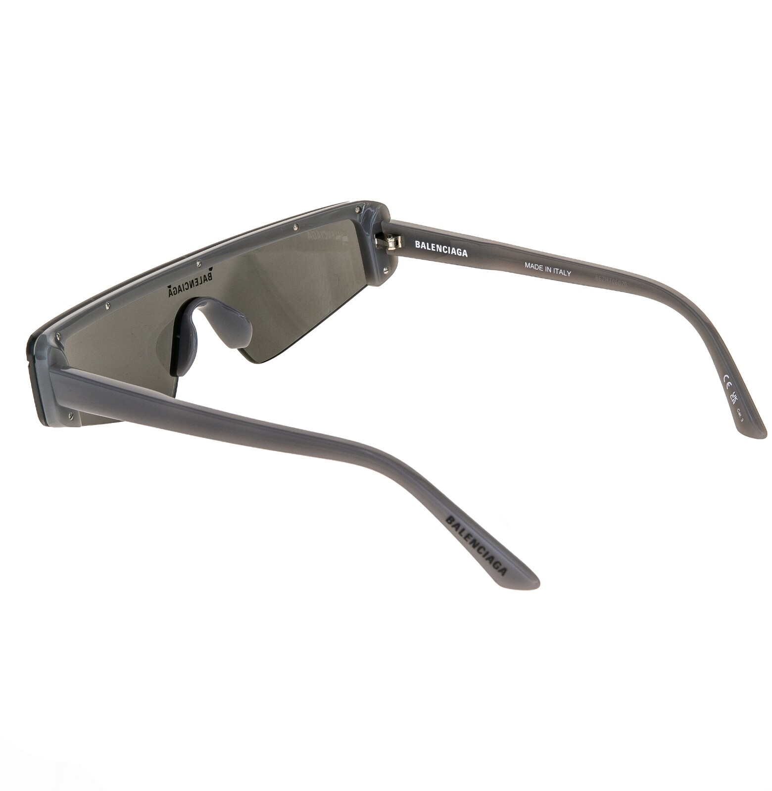 BALENCIAGA SKI 0003 Gray Mirror Slim Fashion Shield Unisex Sunglass BB0003S 011