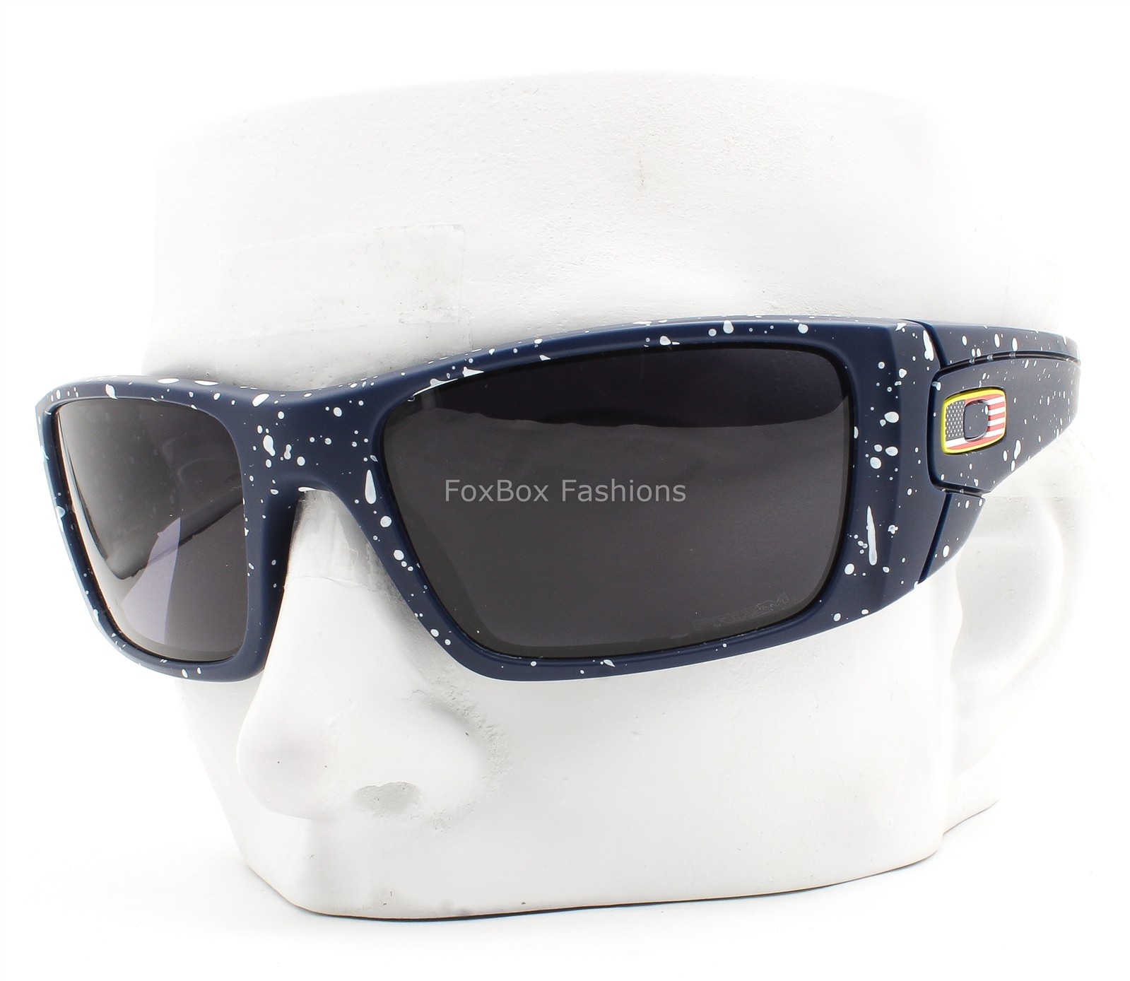 Oakley Fuel Cell Sunglasses Navy Splatter Prizm Gray USA Flag OO9096-M760