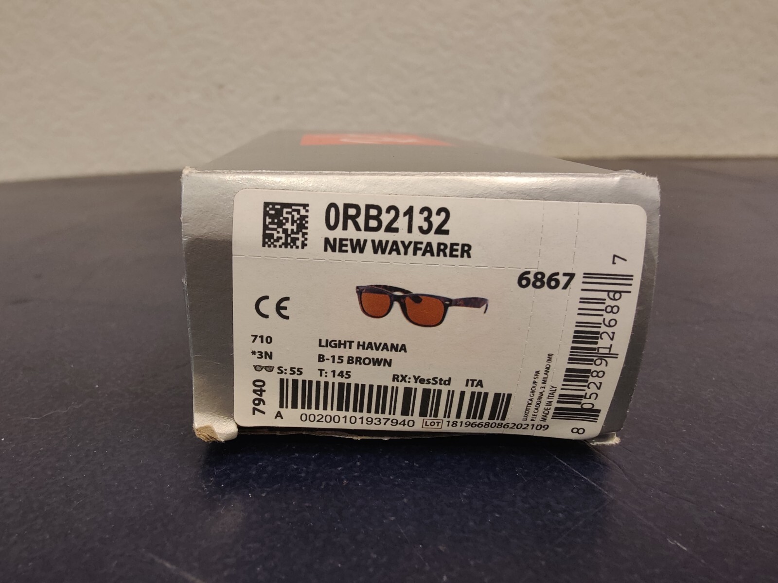 Ray Ban New Wayfarer Classic Sunglasses – Havana Brown – B-15 Lens – RB2132 710