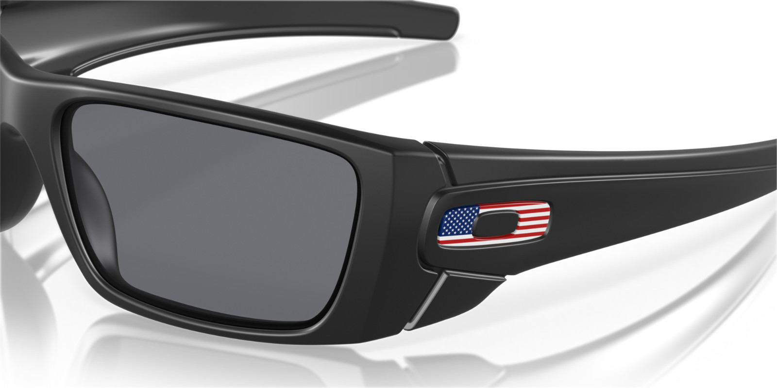 NEW Oakley SI FUEL CELL Matte BLACK USA FLAG Grey Tactical Sunglass 9096-38