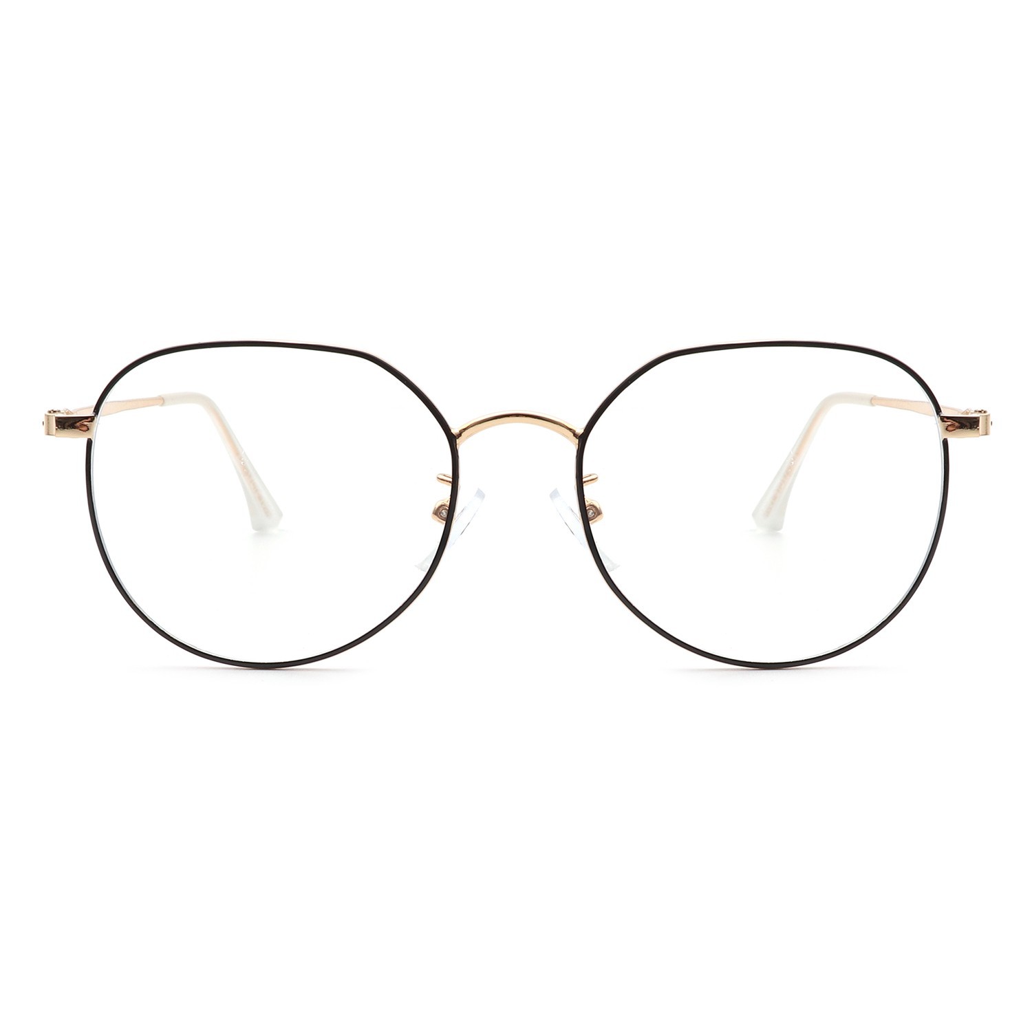 Circle Round Blue Light Blocker Glasses Geometric Metal Frame Unisex Eyewear