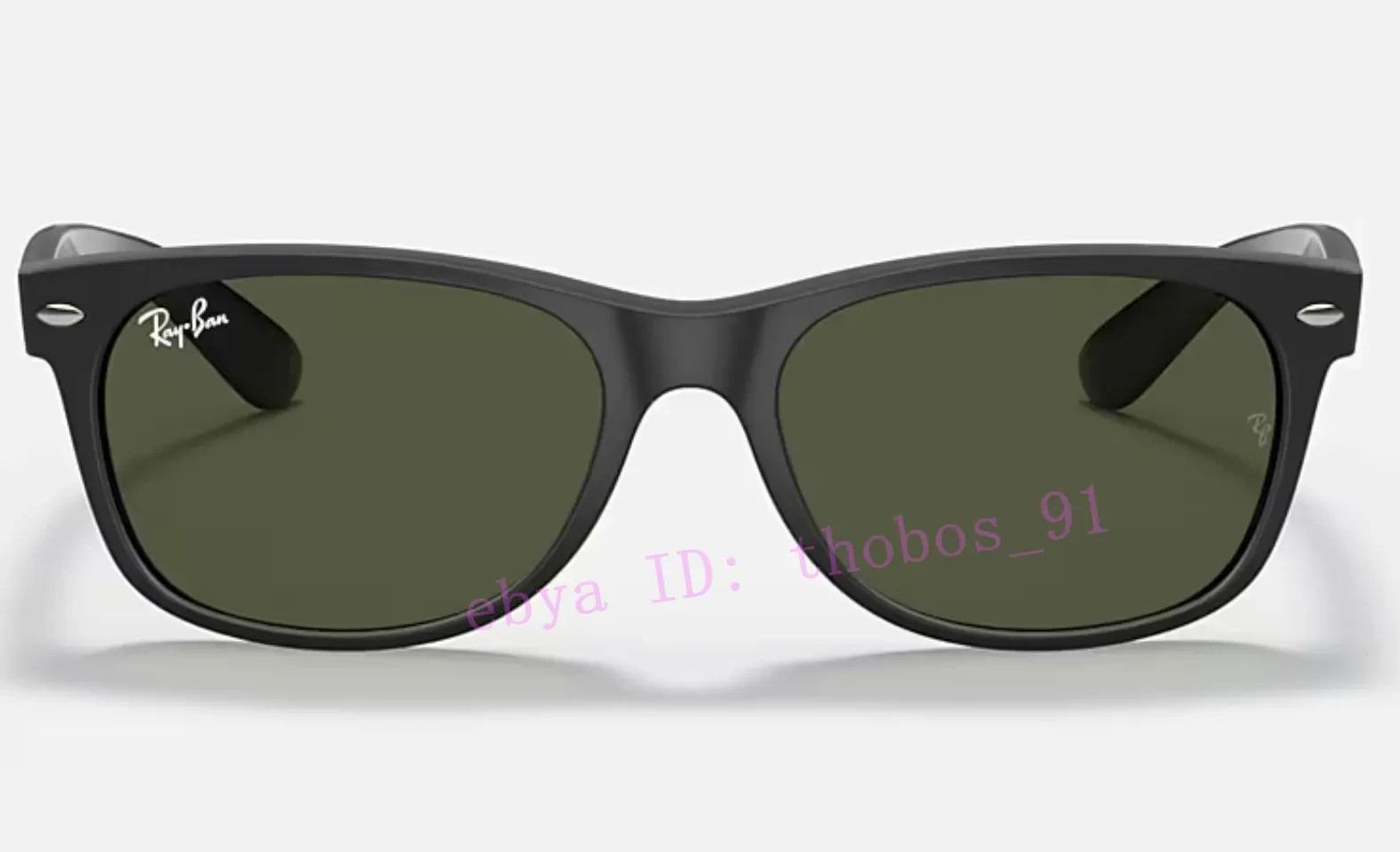 Ray-Ban New Wayfarer RB2132 6462/31 Sunglasses Black Frame G-15 Green Lens 55MM