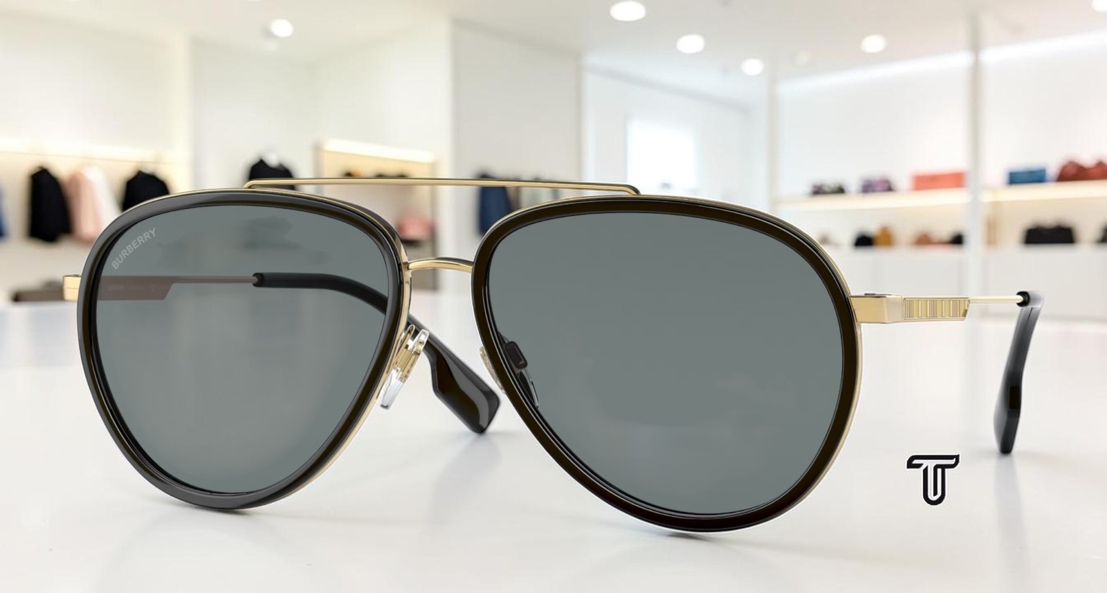 BURBERRY BE3125 101781 Oliver Gold Dark Grey Polarized 59 mm Men’s Sunglasses