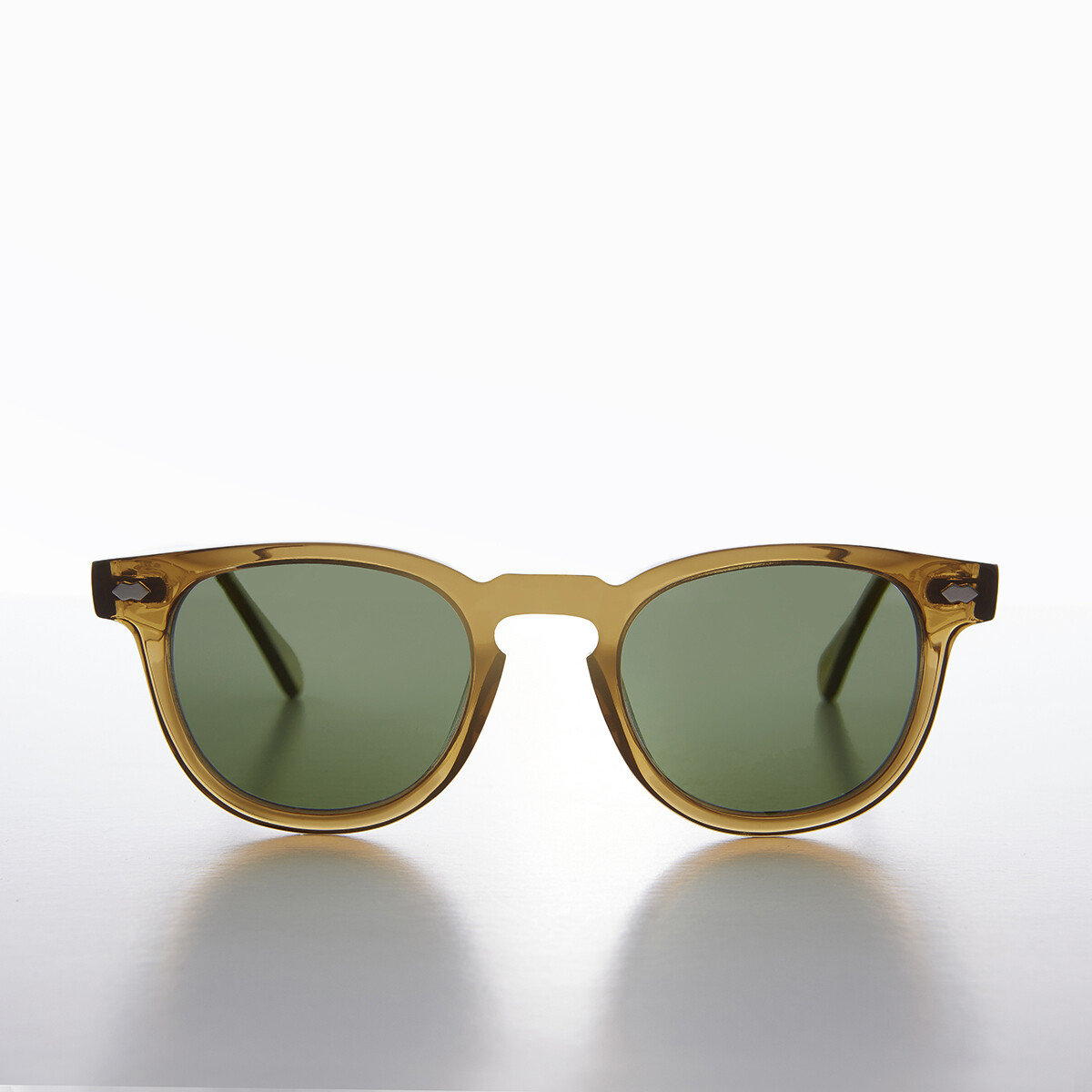 James Dean Style Horn Rim Sunglasses Amber / Polarized Green Lens – Benson