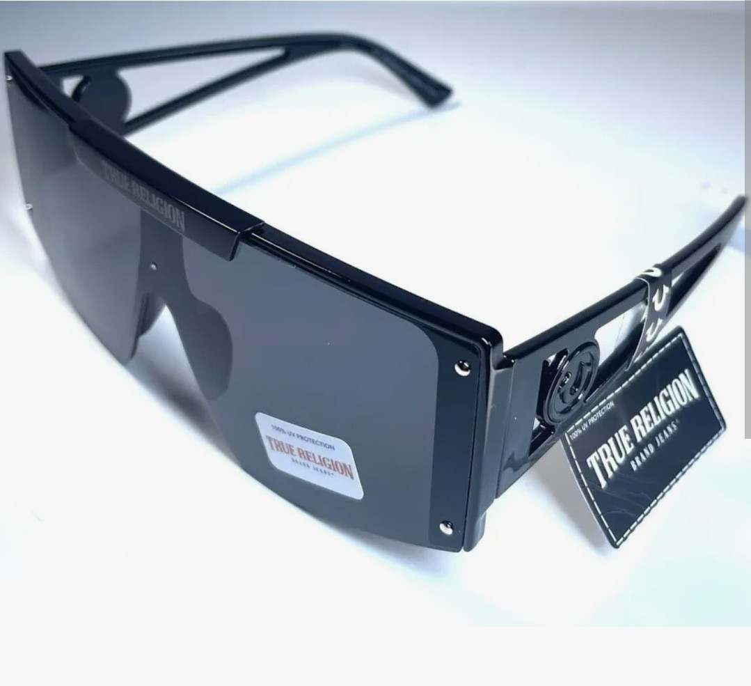 NWT True Religion Sunglasses TR56852XK Black Mirror Lens 100% UV