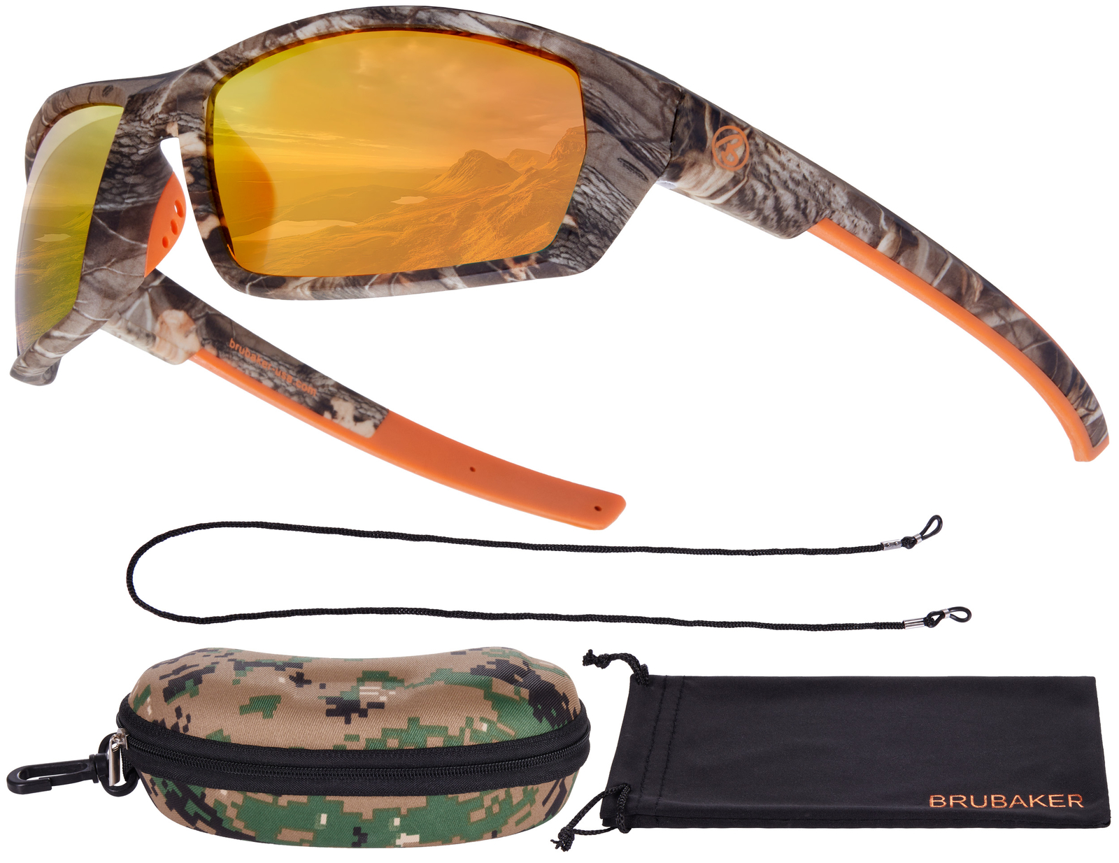 BRUBAKER Polarized Camouflage Sunglasses for Fishing and Hunting, Colored Lenses