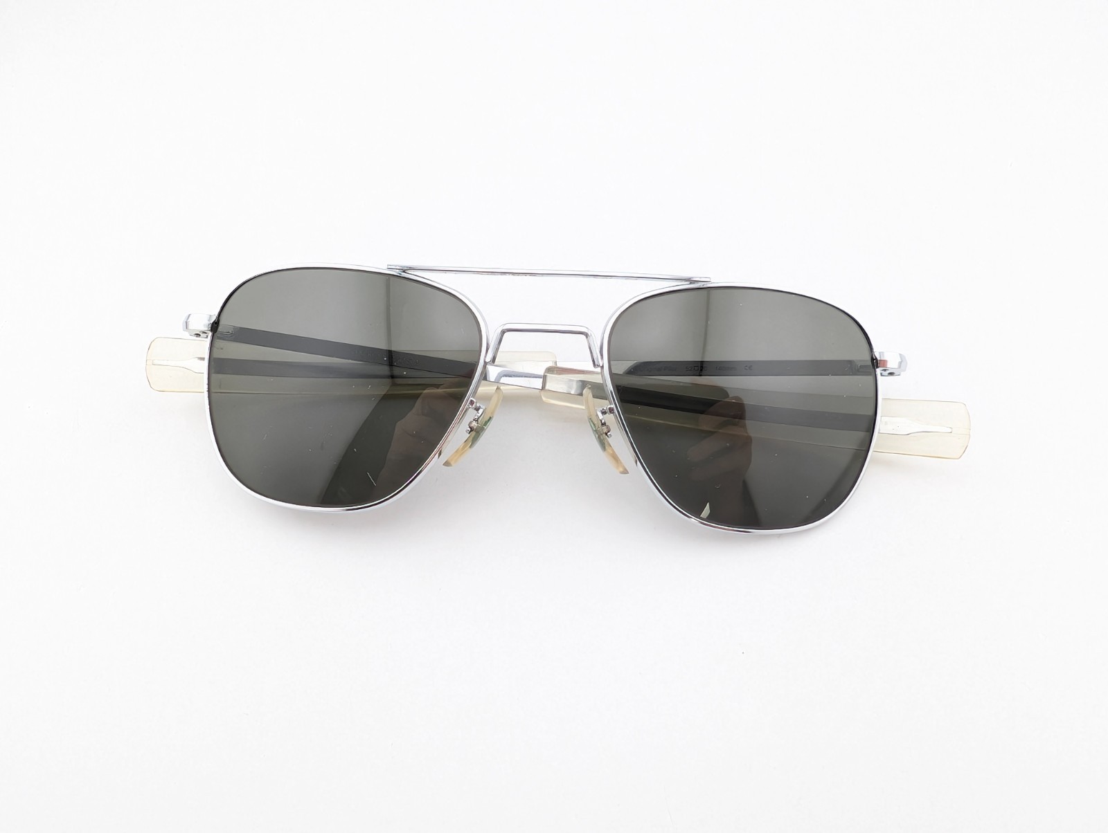 Command Sunglasses, Original Pilot Silver, 52-20-140, Metal, Made in USA