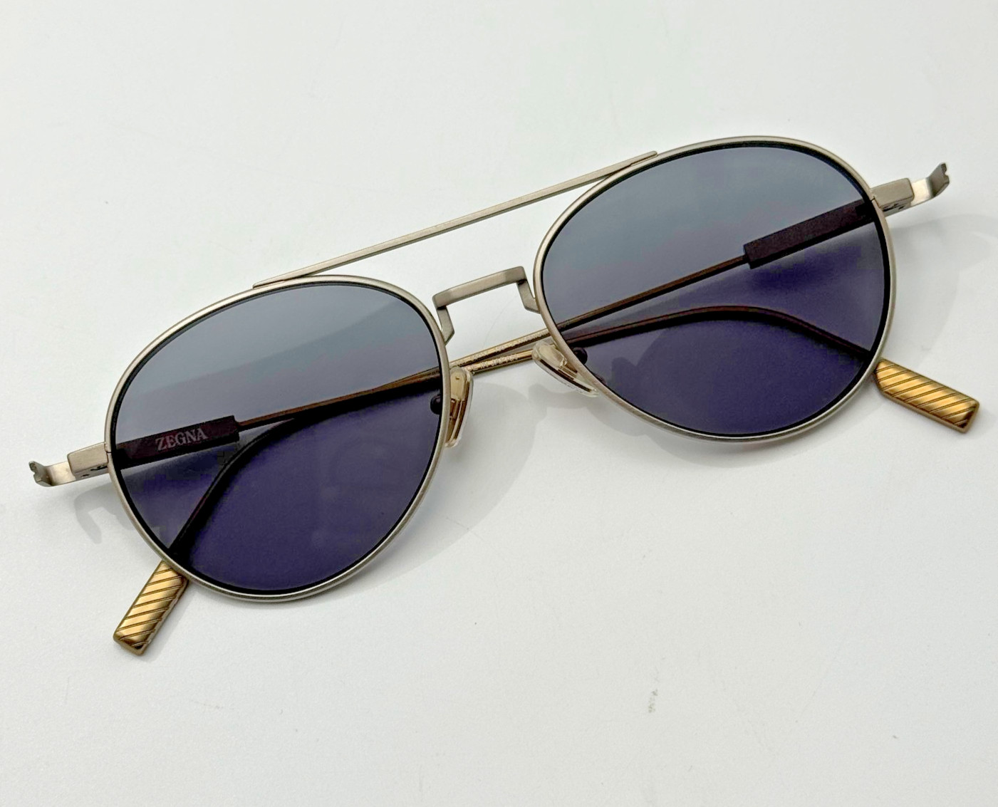 Ermenegildo Zegna Sunglasses EZ0288 17A Palladium Frame Gray Lens 55-17-150 New