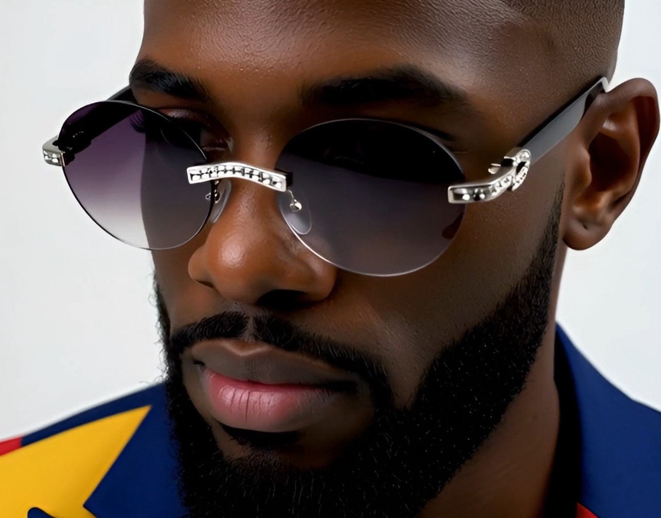 Diamond buffs sunglasses men’s women’s LUXURY glasses retro Gold buff’s vvs Ice