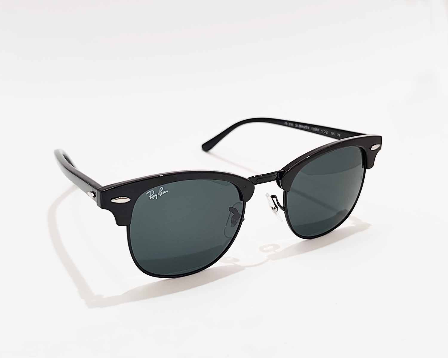 Ray-Ban Sunglasses RB3016 Clubmaster Marble Black Frame Dark Grey Lenses 51mm