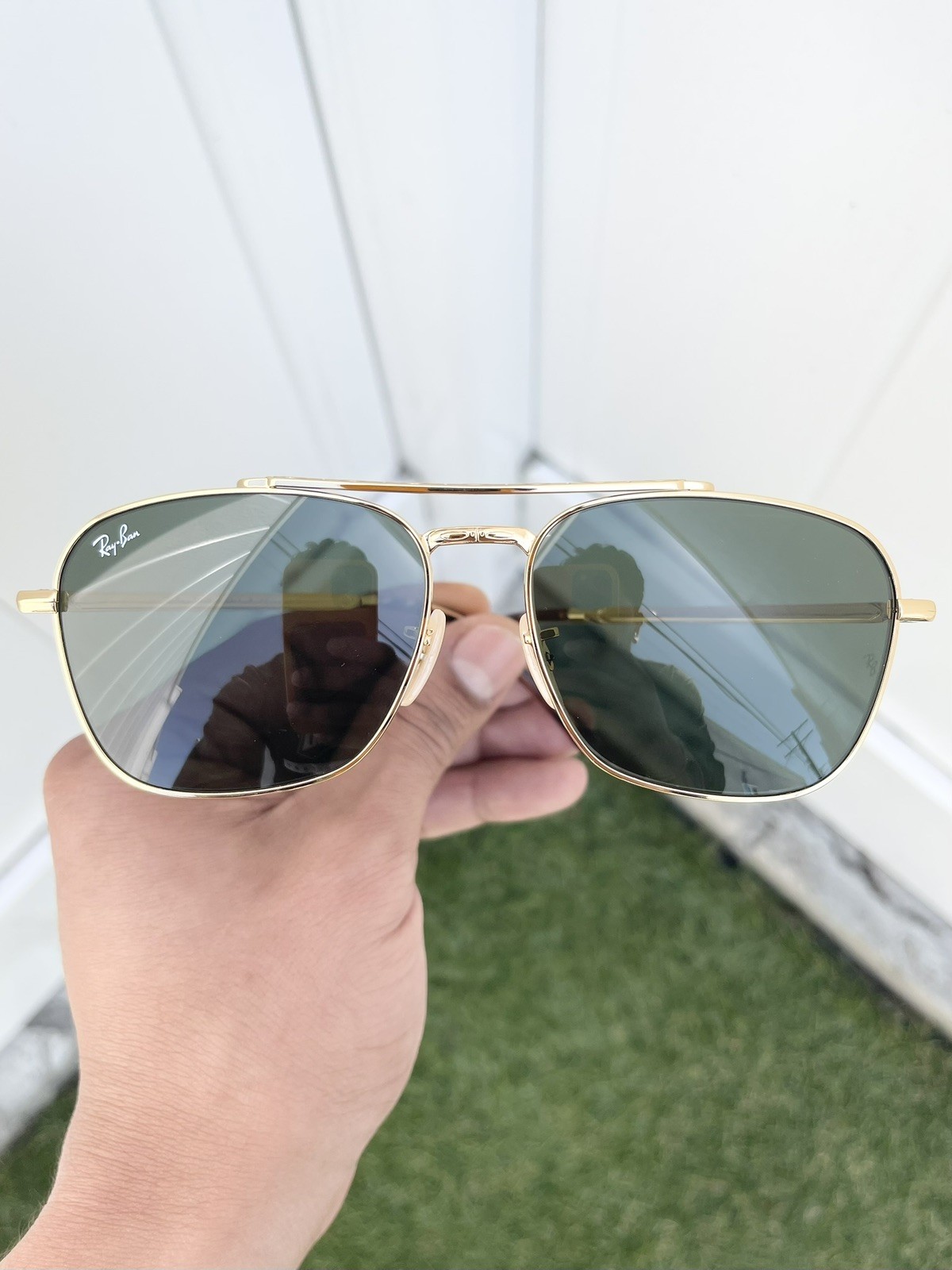 NEW Authentic Ray Ban New Caravan RB3636 3636 Gold 9196/31 G15 Lens Size 58/14
