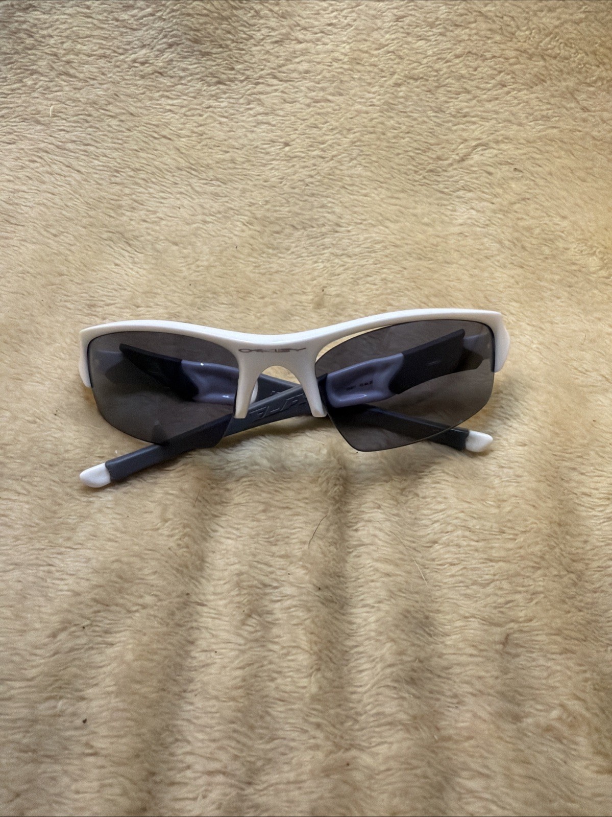 Oakley Flak 03-917 White Grey Frame W/ Dark Smoke Lenses 63O20 Made in USA