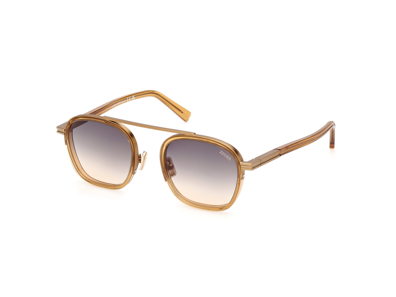 ZEGNA EZ0231 Sunglasses Sun Glasses 39K Dark Yellow Authentic New 51 Unisex
