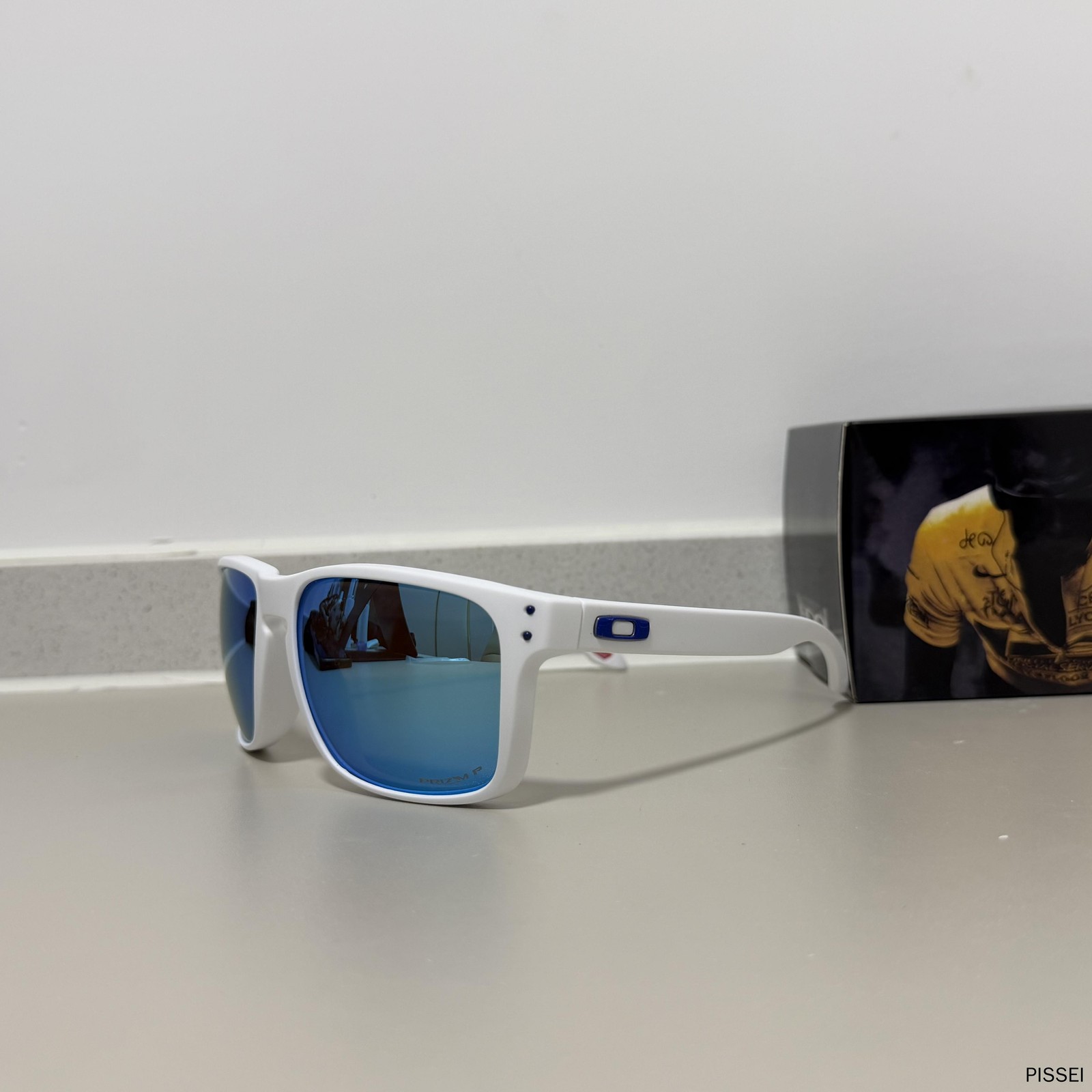 Oakley HOLBROOK XXL 9487 White frame sunglasses with ice blue polarized IN BOX