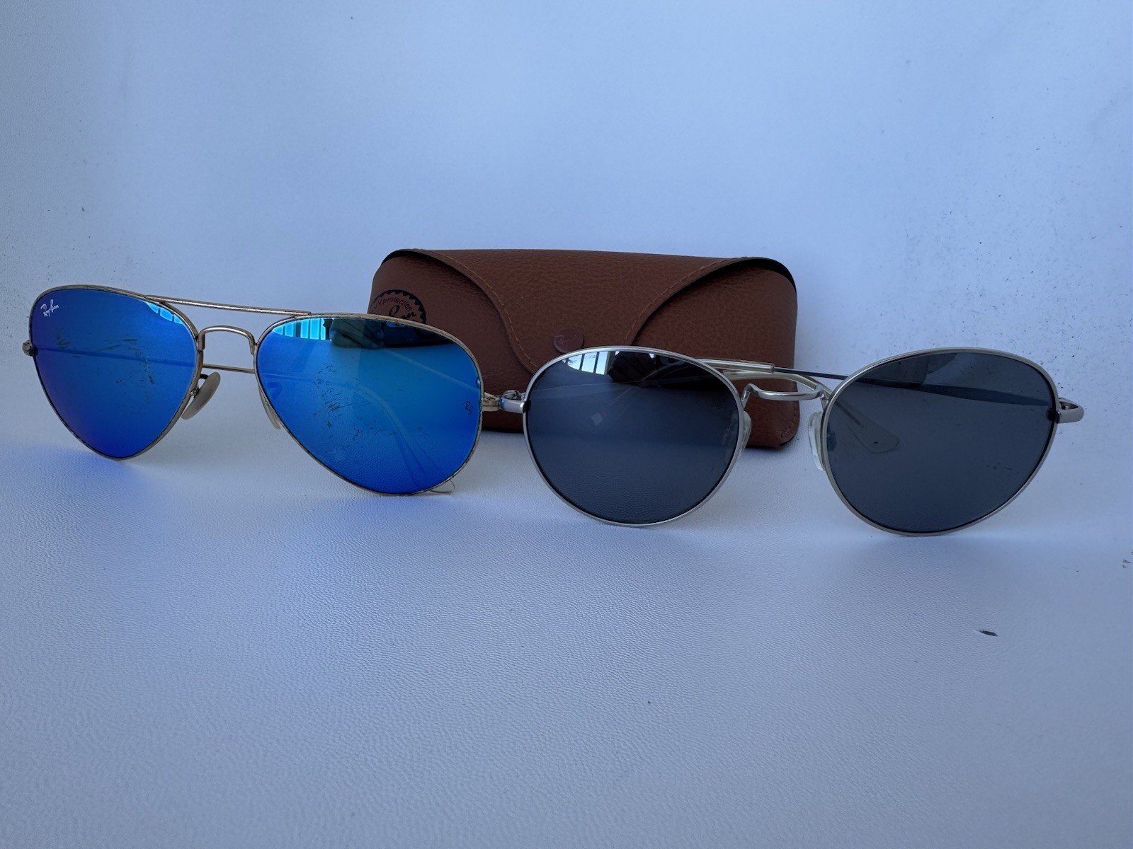 Ray Ban Aviator Blue Mirror RB3025 Standard 58 + Case + Bonus For Buy It Now