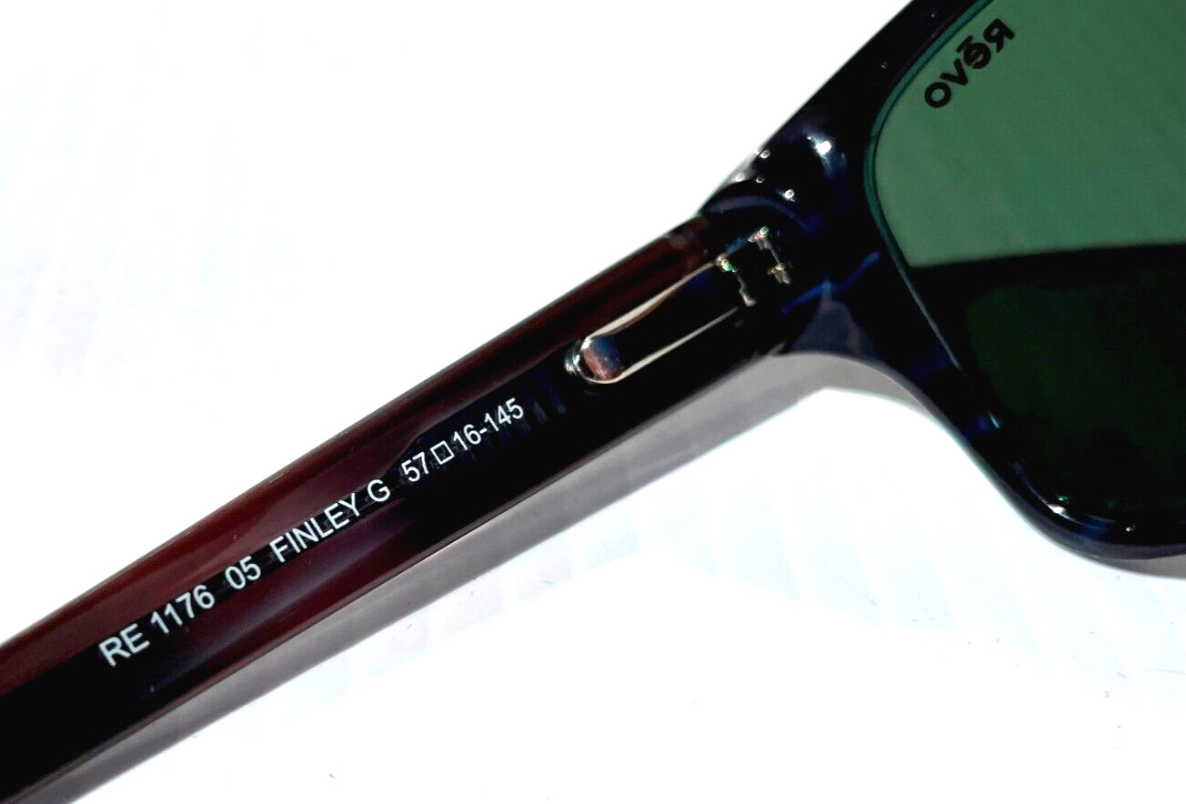 NEW Revo FINLEY G Polished Blue Horn POLARIZED Grey GLASS Sunglass 1176 05 SG50