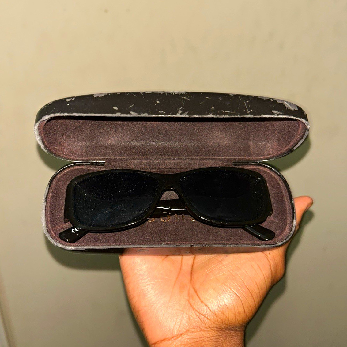 Gucci Men’s Rectangular Sunglasses Black Frame/Black Tinted Lenses Plastic