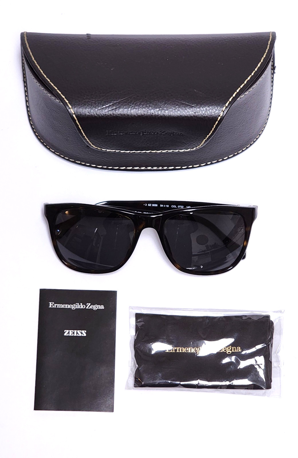 Ermenegildo Zegna Sunglasses Shiney Wayfair Dark Havana SZ3656 Made in Italy