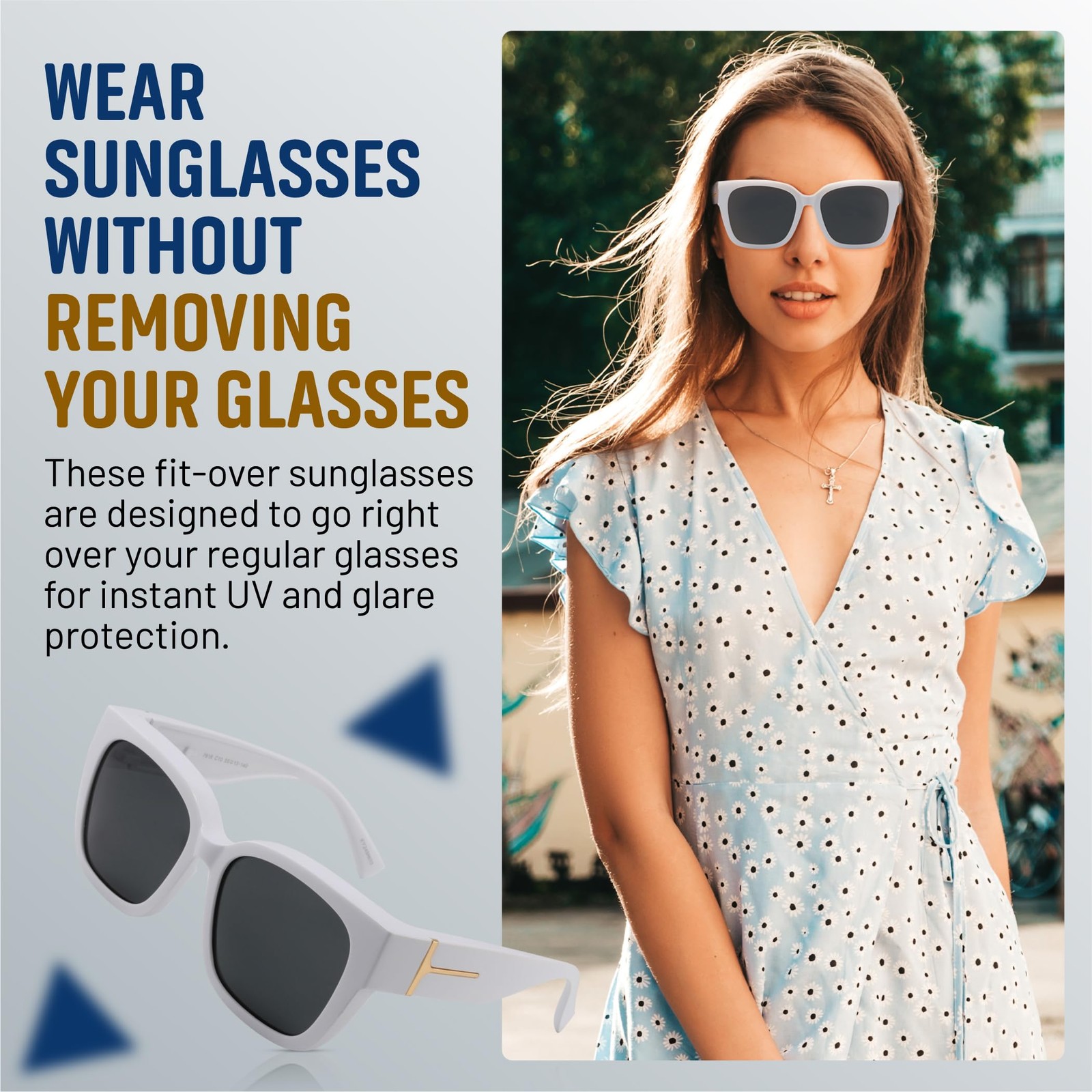 Yogo Vision Polarized Fit Over Glasses Sunglasses for Women Men Wear Over
