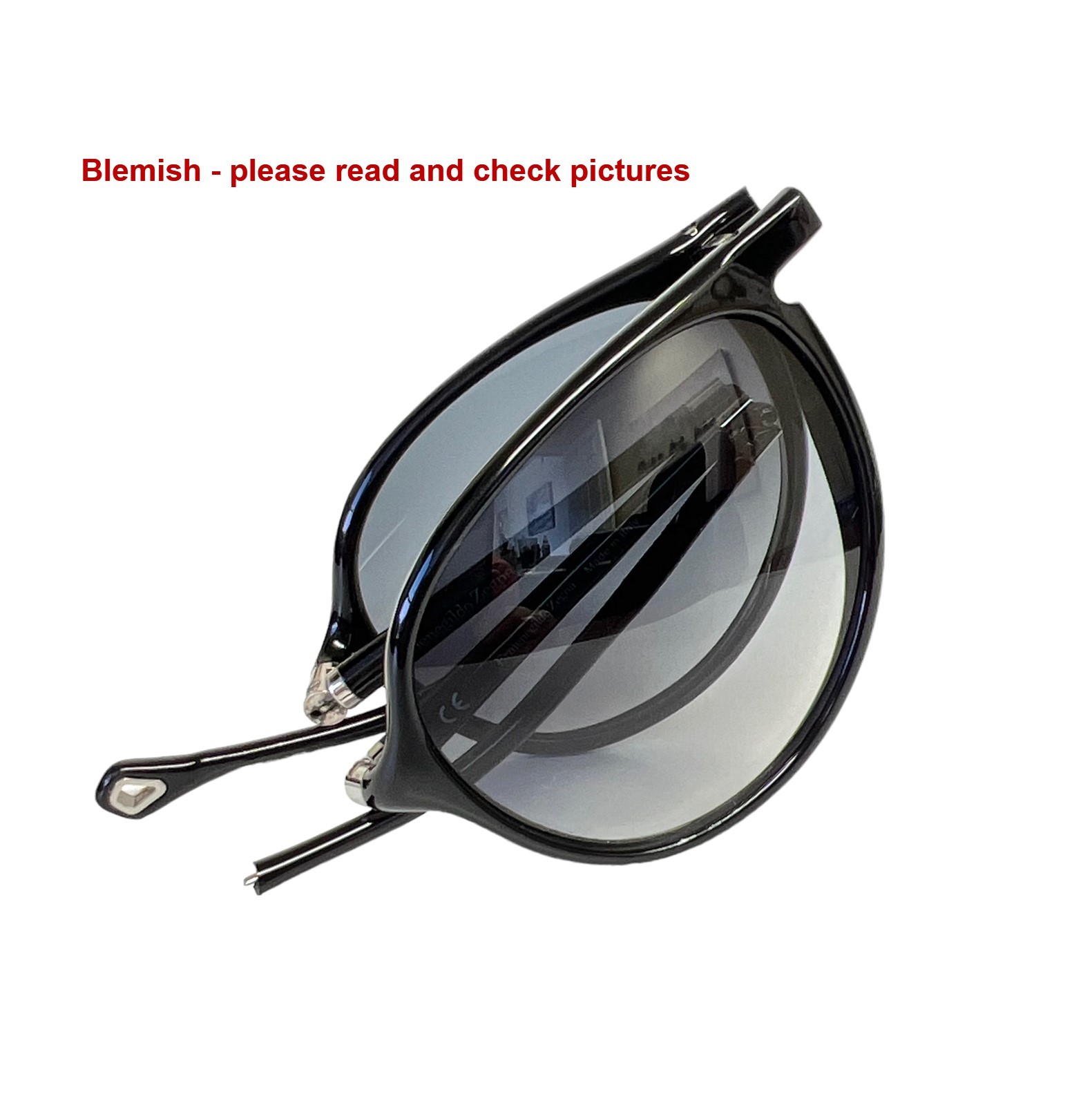 Ermenegildo Zegna SZ 3601 0Z42 Folding Sunglasses Gloss Black Foldable – Blemish