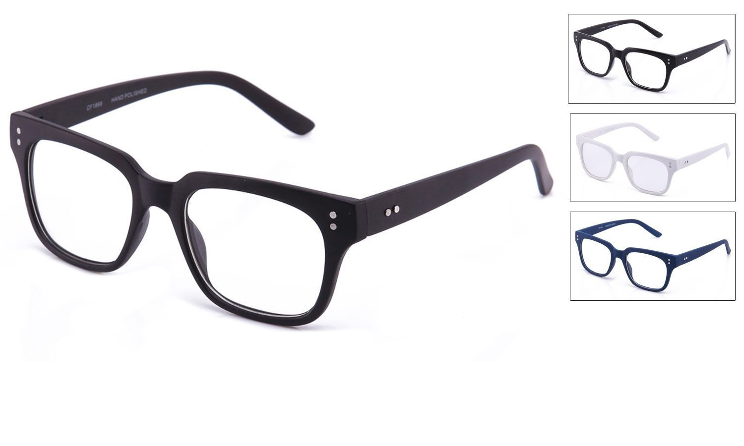 Classic Clear Lens Horned Rim Frame Fashion Glasses for Costumes & Cosplay.