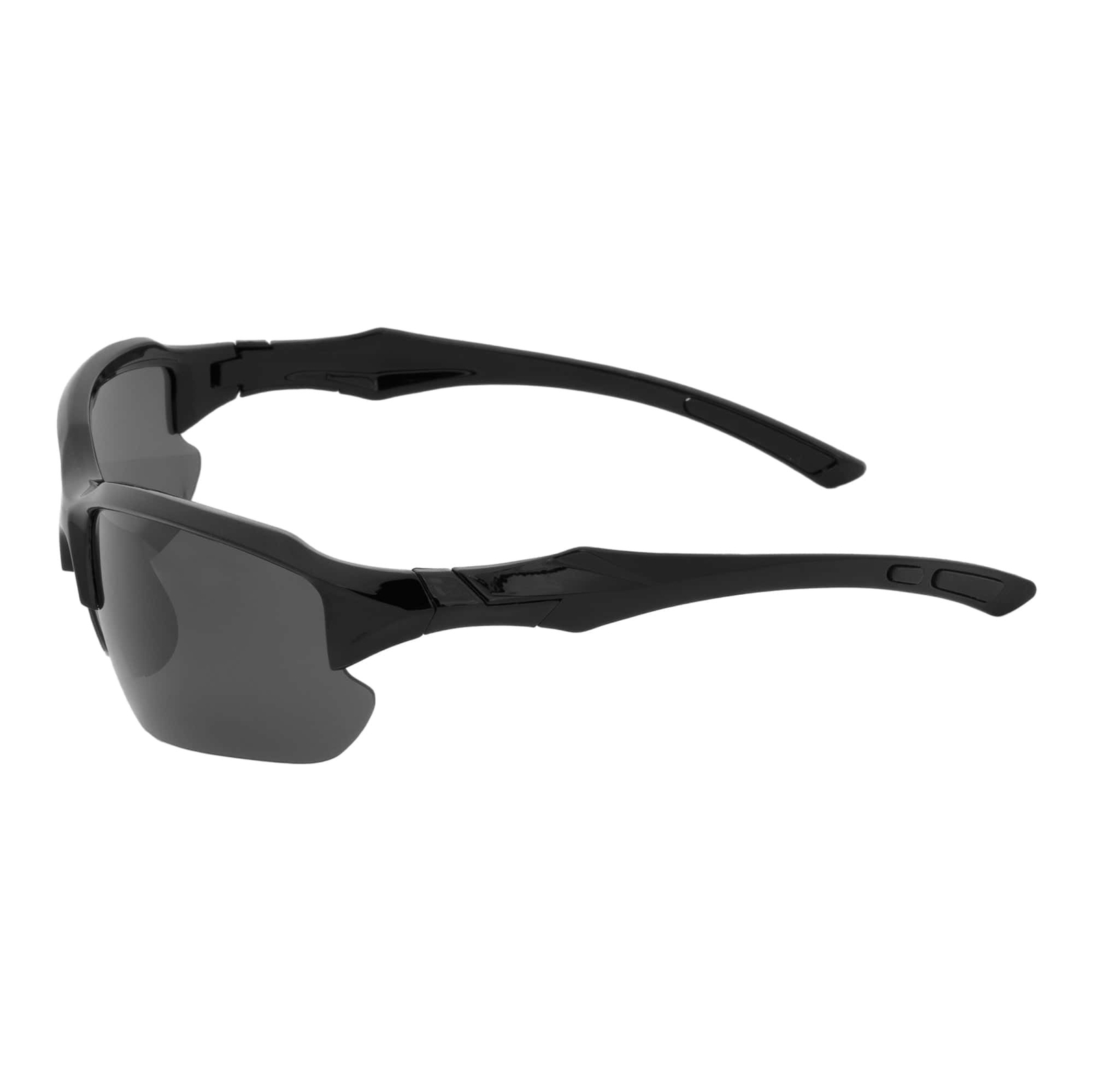 PACIFIC – Polarized Rimless Half Frame Sports Wraparound Sunglasses Gloss Black